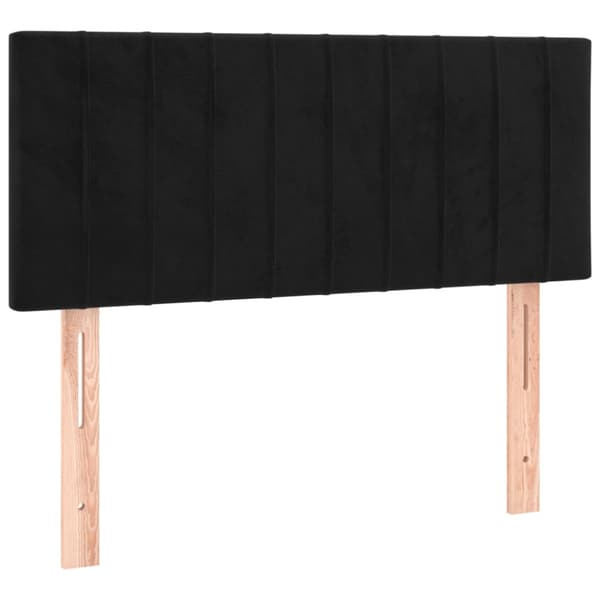 Ramsäng med madrass svart 80x200 cm sammet
