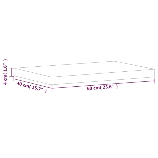Bordsskiva 60x40x4 cm rektangulär massivt bokträ
