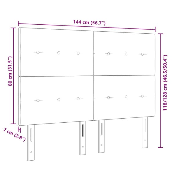 Huvudgavel Mörkblå 144 cm Sammet