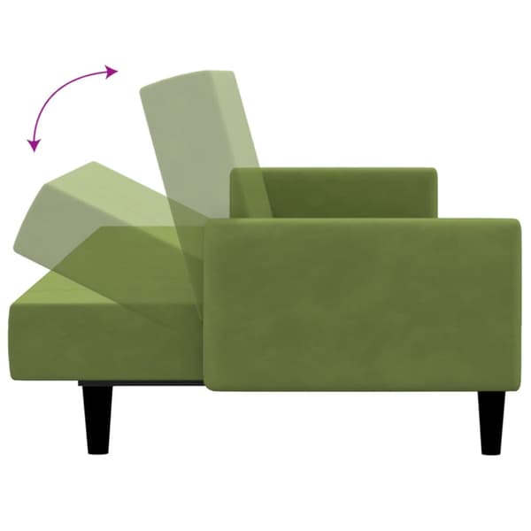 Bäddsoffa 2-sits ljusgrön sammet