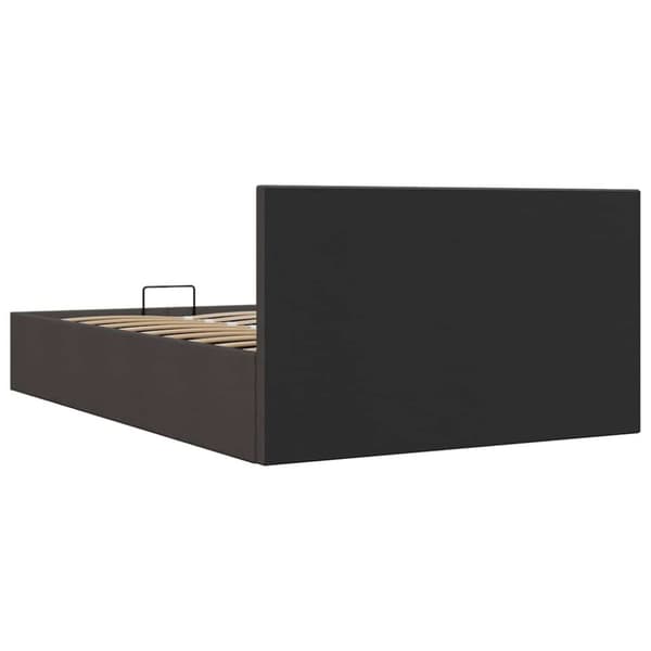 Sängram med hydraulisk förvaring mörkgrå tyg 120x200 cm