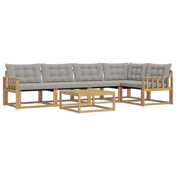Utomhussoffset 6 pcs Vit och ljusgrå 79 x 79 x 37 cm