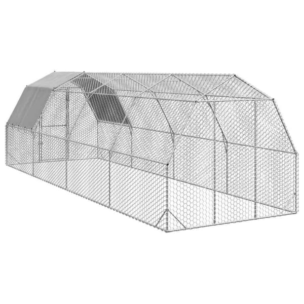 Hönsgård med tak 2,5x8x2,25 m galvaniserat stål