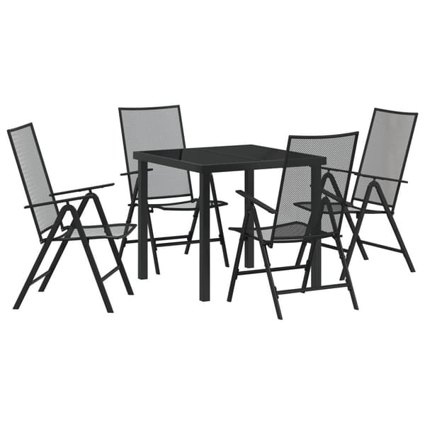 Trädgårdsmöbelset 5 pcs Antracit Pulverlackerat stål