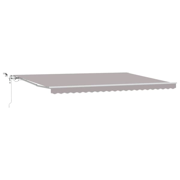 Utfällbar markis Ljusgrå 500 × 300 cm Polyester och metall