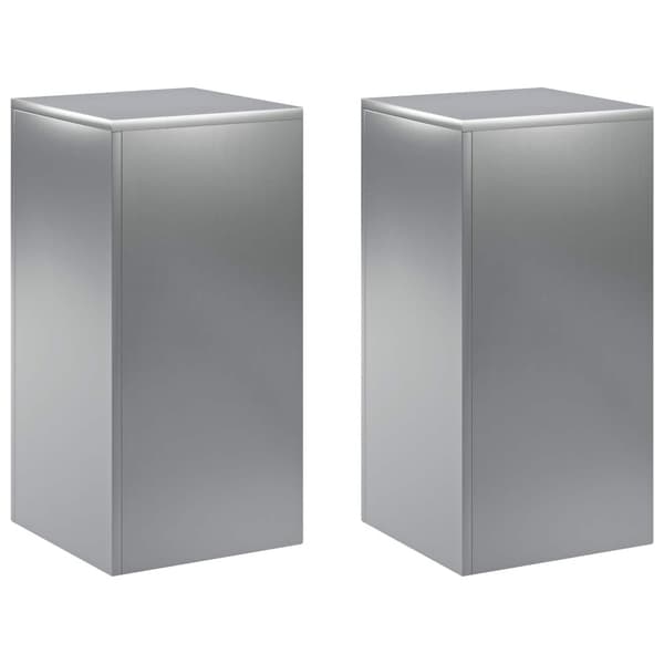 Växtställ 2 pcs Silver 30 x 30 x 60 cm Rostfritt stål