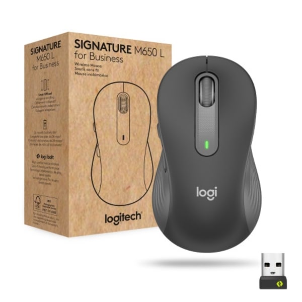 Logitech Signature M650 for Business - mus - 2.4 GHz, Bluetooth - grafit grafit