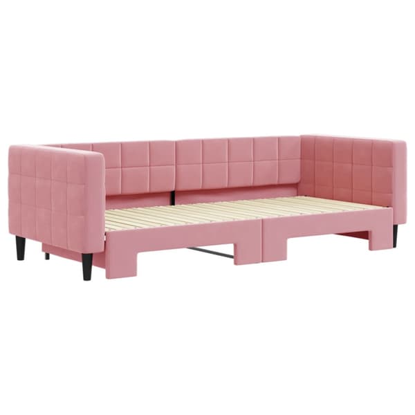 Dagbädd utdragbar rosa 90x200 cm sammet