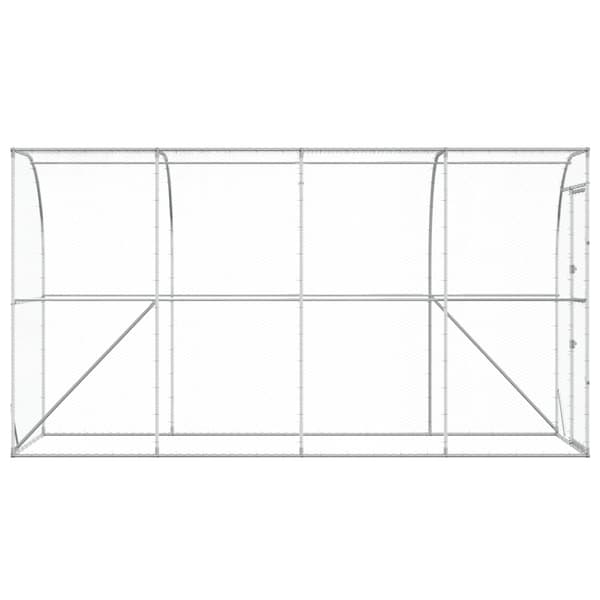 Hönshus mot Vägg Silver 600 x 150 x 215 cm Galvaniserat stål