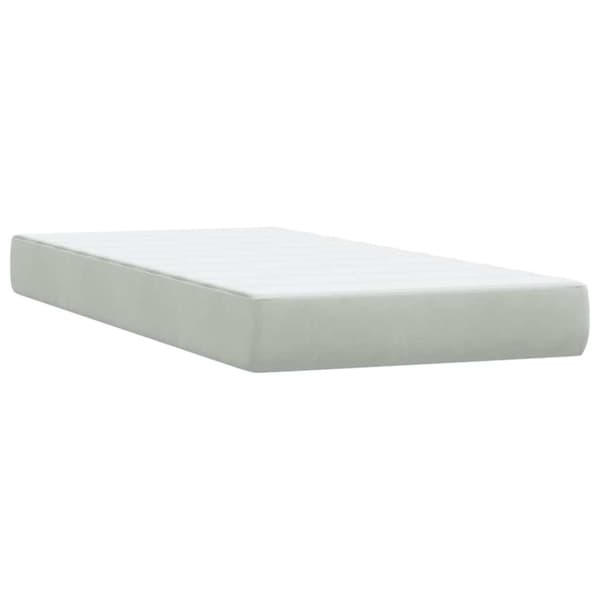 Ramsäng med madrass ljusgrå 80x210 cm sammet