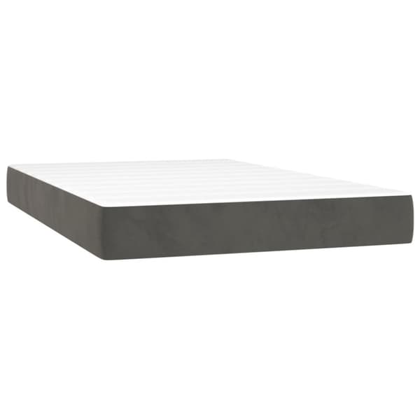 Ramsäng med madrass mörkgrå 120x200 cm sammet
