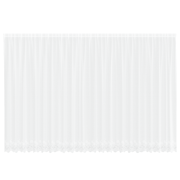 Spetsgardin med gardiner Blommor Vit 220 x 600 cm Polyester