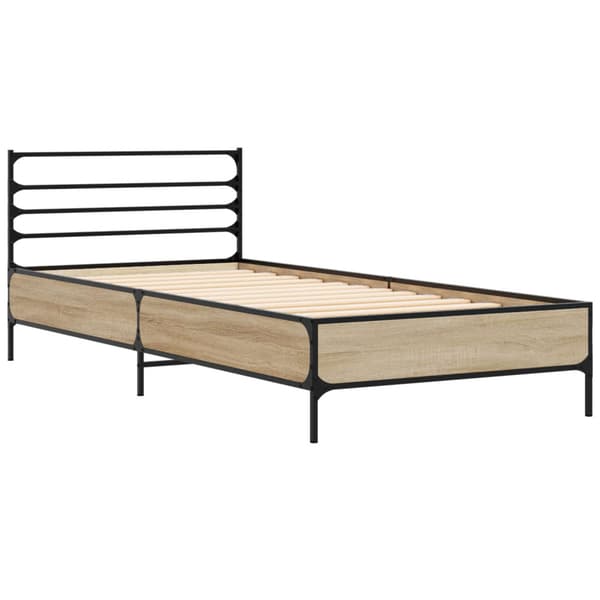 Sängram Sonoma-ek 80 x 200 cm Konstruerat trä