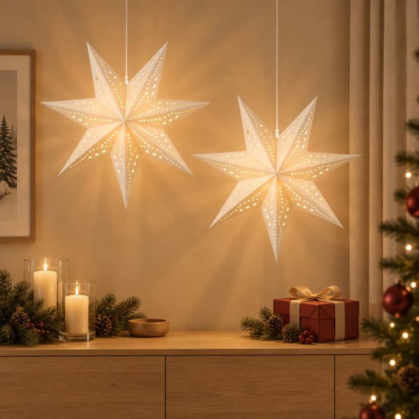 Julbelysning RAAHE 2 st 10 LED-lampor Varmvit 45 x 6 x 45 cm