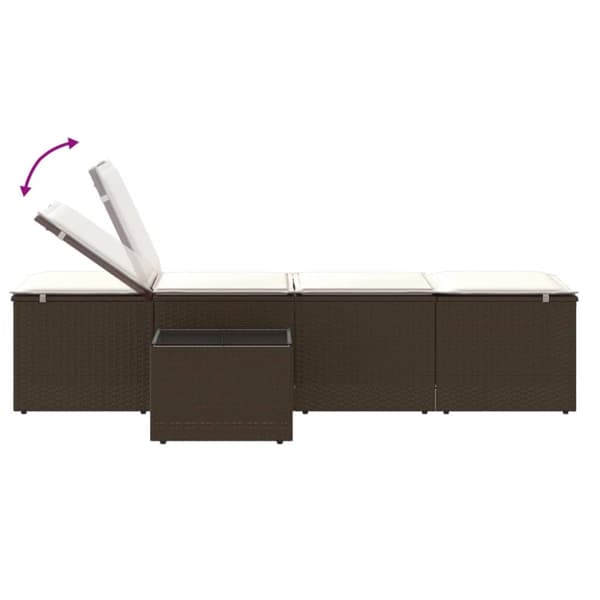 Solstolar 2 st med bord brun konstrotting