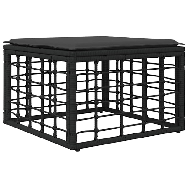 Utomhussoffset 7 pcs Svart och Mörkgrå Polyester