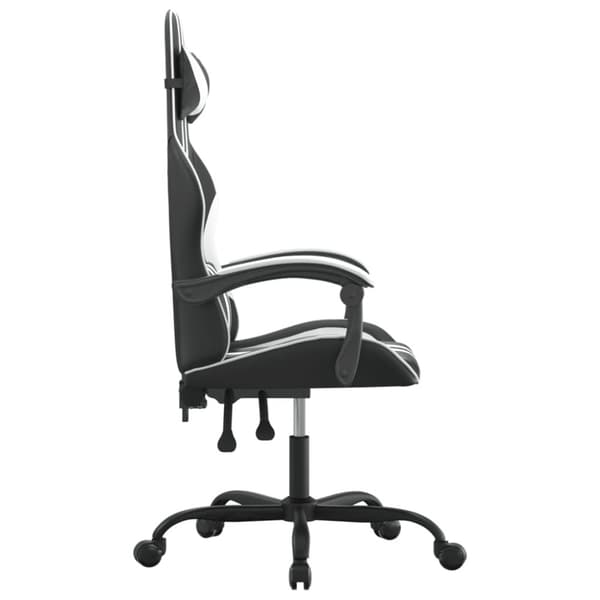 Gamingstol svart och vit konstläder