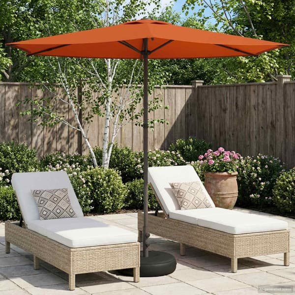 Trädgårdsparasol 270 x 270 cm Polyester Rektangulär Terracotta