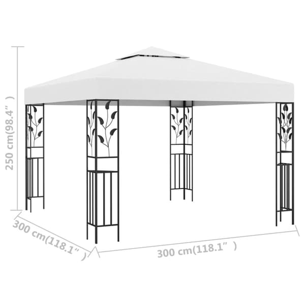 Paviljong 3x3 m vit 180 g/m²