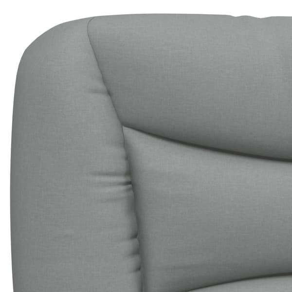 Bed Frame with LED without Mattress "Hvar" Light Grey 200x200 cm Fabric