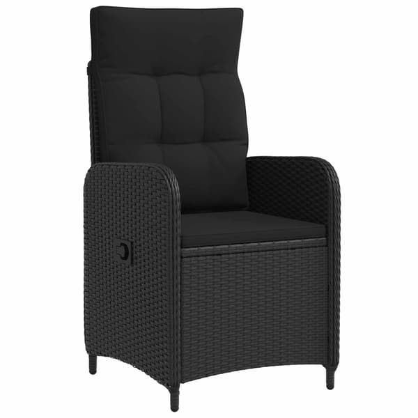 Utomhusmatbord 5 st Svart konstrotting