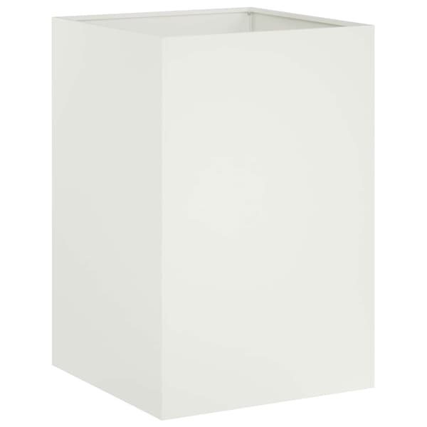 Trädgårdsplanterare Vit 40 x 40 x 75 cm Kallvalsat stål