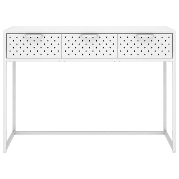 Konsolbord vit 106x35x75 cm stål