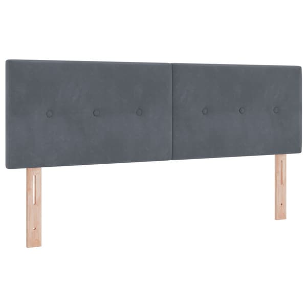 Bäddfjäder med madrass Mörkgrå 140 x 190 cm Sammet