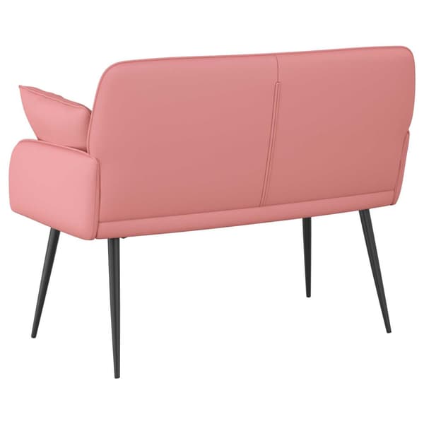 Tvåsitssoffa med metallben 2-sits Rosa Konstläder