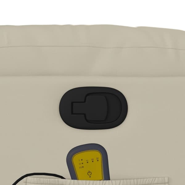 Massagefåtölj gräddvit konstläder