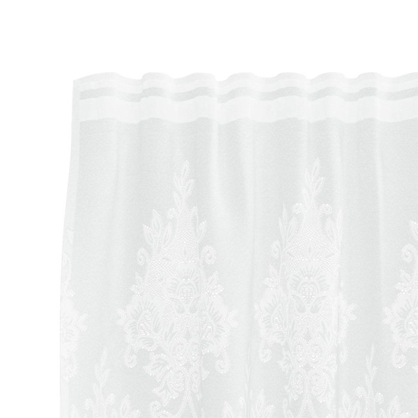 Spetsgardin med gardiner Blommor Vit 280 x 900 cm Polyester