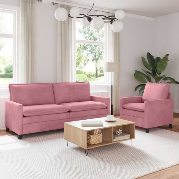 Soffset 2 pcs Rosa Sammet
