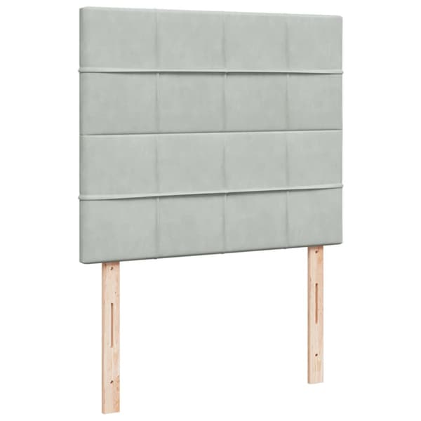 Ramsäng med madrass ljusgrå 120x190 cm sammet