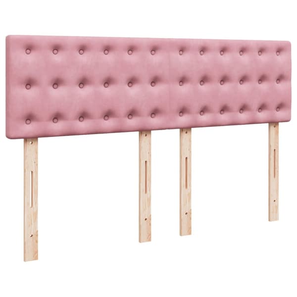 Ramsäng med madrass rosa 140x200 cm sammet