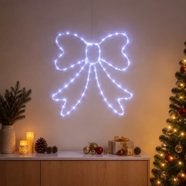 LED-ljusslang rosett LOVIISA 70 LED-lampor Blå 50 x 51 cm