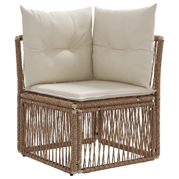 Trädgårdsoffset 4 pcs Beige konstrotting