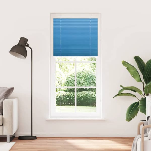 Plisserad persienn blå 85x200 cm tyg bredd 84,4 cm polyester