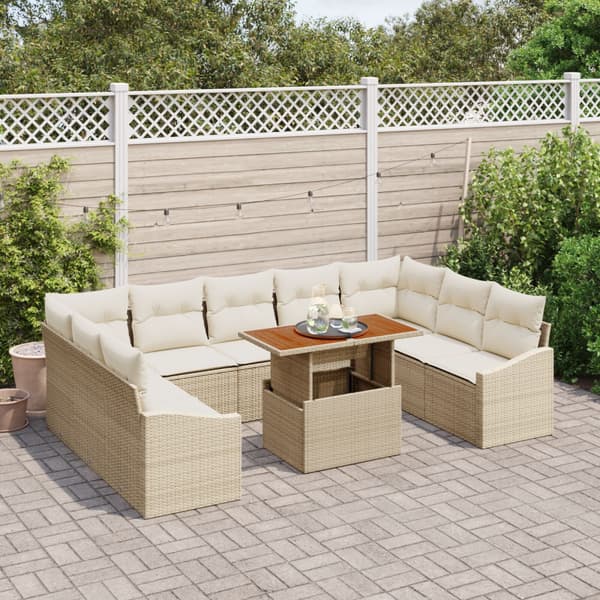 Trädgårdsoffset 10 st Beige och gräddfärgad