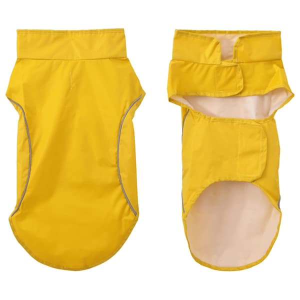 Regnrock för hundar med reflekterande remsor polyester gul XXS