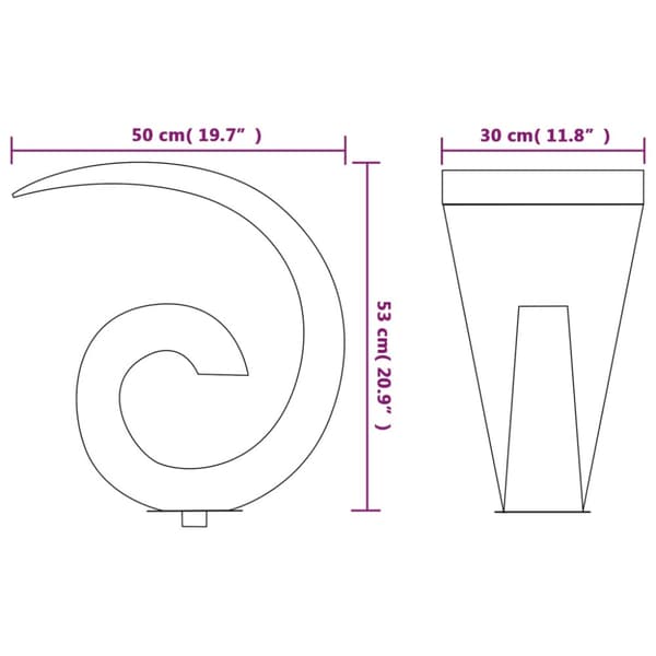 Poolfontän rostfritt stål 50x30x53 cm silver