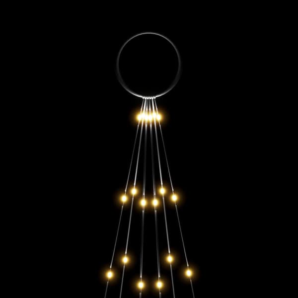 Julgran på flaggstång varmvit 108 LEDs 180 cm