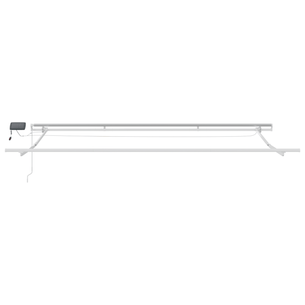 Utfällbar markis med LED -remsljus Blå och Vit 500 × 300 cm