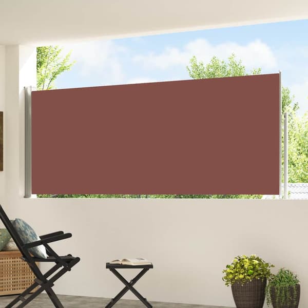 Infällbar sidomarkis 120x500 cm brun