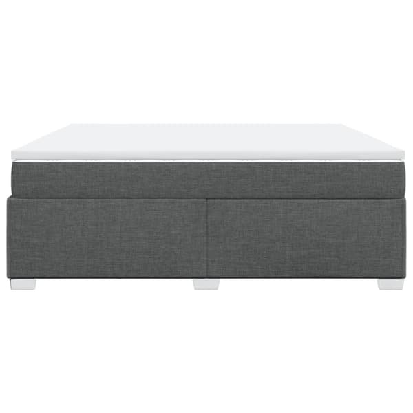 Ramsäng med madrass mörkgrå 200x200 cm tyg