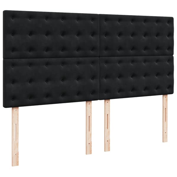 Ramsäng med madrass svart 200x200 cm sammet