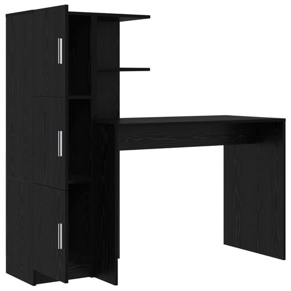 Skrivbord 2 pcs Svart Ek