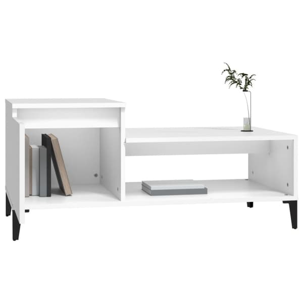 Soffbord vit 100x50x45 cm konstruerat trä