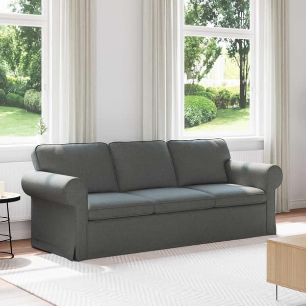 Soffa Mörkgrå 215 x 82 x 80 cm tyg