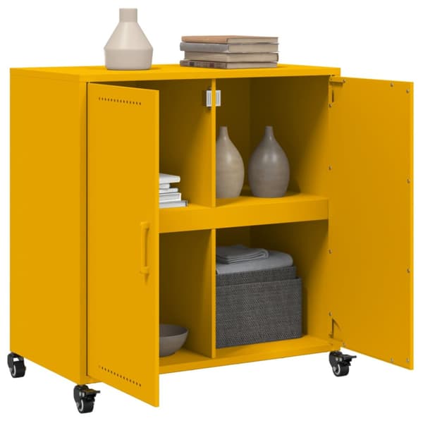 Skänk senapsgul 68x39x72 cm stål