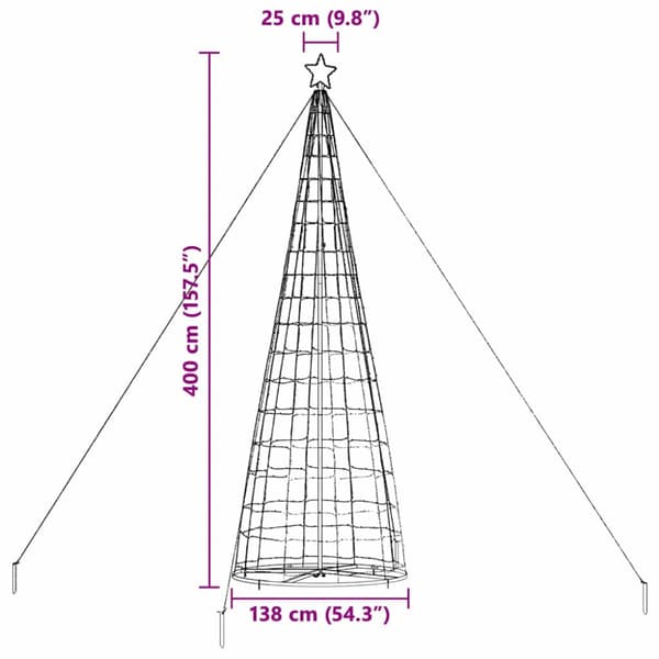 LED Julgran EKENAS 400 cm 800 LED-lampor Blå Stål Blå
